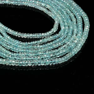 Cuentas de Aguamarina Azul Natural Premium Lustre, Facetadas, de 3.5mm, Hilo de Piedras Preciosas de 12 Pulgadas, Orificio de 0.50mm para Collar y Joyería - Product Image 2