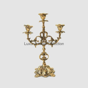 Candélabre forgé couleur or Designer fantaisie table mariage et pièce maîtresse décor église maison et bougeoir de noël - Product Image 1