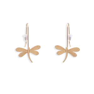 CUCOCUCA YXQ E439 Orecchini Pendenti Minimalisti Placcati Oro, Eleganza Moderna e Semplice in Acciaio Inossidabile, a Forma di Libellula - Product Image 1