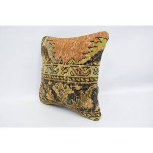 Luxury Gold Bohemian Kantha Patchwork Wool <b>Bolster</b> <b>Pillow</b> 12x12 Inch Eco-Friendly Non-Slip Removable Washable Embroidered Floral - Product Image 4