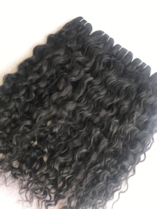Exportation Top 100% non traités donneur unique temple indien vierge 20 "Extension de cheveux humains bouclés naturels femmes noires vendeur indien - Product Image 5