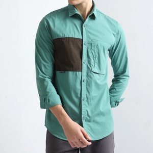 เสื้อยืดแขนสั้นผู้ชายลายทางลำลองสำหรับฤดูร้อน คอวี ทรงเข้ารูป ผ้าป๊อปลิน ระบายอากาศได้ดี ไม่เป็นขุย - Product Image 1