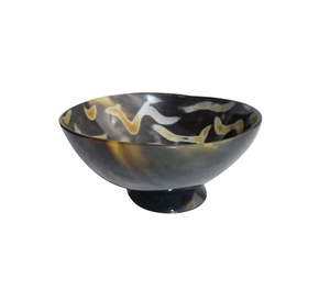 Wholesale Eco-Friendly Buffalo Horn Serving Bowl Classic Design Dishwasher Safe for Hotels White and <b>Black</b> - Product Image 4