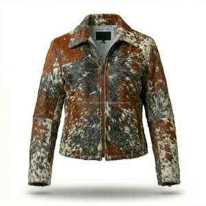 Chaqueta de cuero gruesa de invierno para hombre, estilo occidental vintage, con pelo de cabra natural, precio al por mayor - Product Image 3