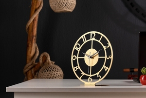 Modern Design <b>Gold</b> <b>Tabletop</b> Classic Metal Slient <b>Clock</b> Table <b>Clock</b> Shinny Copper Watch Wall <b>Clock</b> Home Decoration - Product Image 2