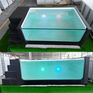 Piscine hors sol préfabriquée en fibre de verre pour jardin familial, moderne, petite et grande, avec mosaïque - Product Image 3