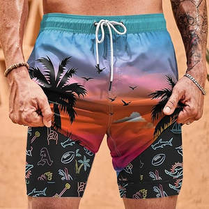 กางเกงขาสั้นผ้าใบผ้าฝ้ายพิมพ์ลายสำหรับผู้ชายอินเทรนด์ลำลองดีไซน์หลากสีระบายอากาศได้ดีเป็นมิตรกับสิ่งแวดล้อม - Product Image 4