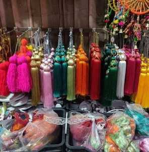 Wedding Event Decorate Wholesale Backdrop Colorful Tassels Indian Wedding Mehandi Decoration - Product Image 1