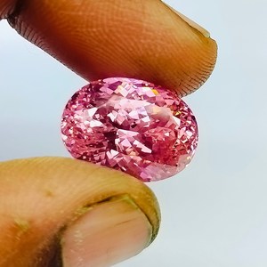 ธรรมชาติสีชมพูZirconiaอัญมณีรูปทรงสดใสแหวนและจี้หินพิกเซลตัดเครื่องประดับทําของขวัญแต่งงานแหวนหมั้นหิน - Product Image 5