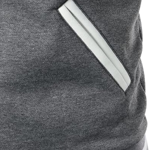 Men Classic Grey Varsity Jacket Premium Athletic Letterman with Contrast White Sleeves wholesale cheap price - Product Image 5