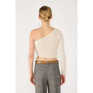 Top Corto Asimétrico Brillante de Una Manga - Product Image 5