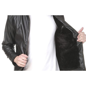 Chaqueta de hombre de cuero PU de alta calidad para primavera otoño personalizada cuello levantado sólido moda alta calidad buen diseño - Product Image 4