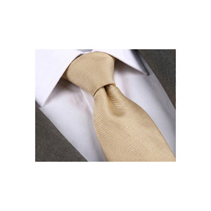 Noeud papillon et cravate beige à rayures contrastées de style italien - Product Image 4