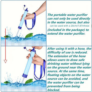 Filtre à <span class=keywords><strong>eau</strong></span> extérieur Système de filtration d'<span class=keywords><strong>eau</strong></span> personnel en paille Purificateur d'<span class=keywords><strong>eau</strong></span> de survie d'urgence Camping Randonnée Escalade Randonnée - Product Image 4