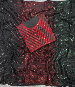 Sari de Tela de Seda Pesada con Nuevo Diseño, Inspirado en Bollywood, para Fiestas Nocturnas, con Blusa a Juego para Mujer - Product Image 5