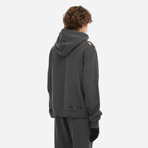 OEM Premium Quality Men Distressed <b>Thermal</b> Hoodies Sun Fade Custom Vintage Distressed Embroidery <b>Hoodie</b> Basics Cotton Blended - Product Image 3