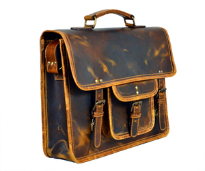 Porte-documents en cuir véritable pour homme, design classique à panneaux, fermeture à rabat, sacoche d'affaires portable, toutes saisons - Product Image 3