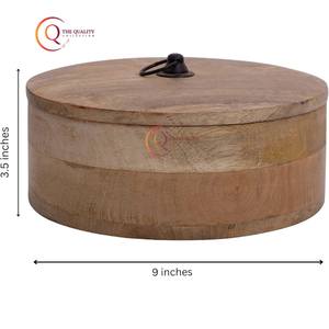 Casserole en bois durable Chapati Box Kitchen Hotpot Roti Container Décoration de table élégante pour servir Hotpot Round Set - Product Image 3