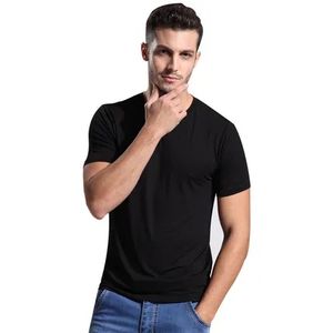 Wholesale Breathable Comfortable Soft 95% Cotton 5% Spandex Tshirts Men Short Sleeve Gym <b>Fitted</b> <b>T</b>-<b>shirt</b> for men - Product Image 4