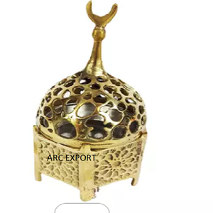 Modern Pure Brass Round Shape <b>Incense</b> Burner Antique Iron Metal Wire Handle Latest Design Beaded Decorative Bakhoor Burner - Product Image 6