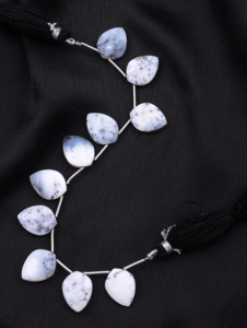 Natural Faceted Dendrite Agate Beads White Round Loose Gemstone Beads for Handmade <b>Bracelets</b> and Necklace Making - Product Image 3