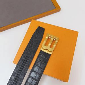 Cinturón de piel de vaca de doble cara para hombre, hebilla de acero inoxidable, para jóvenes de mediana edad - Product Image 5