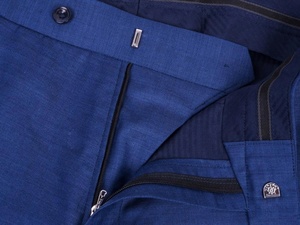 Pantalon de costume slim en laine gingham bleu marine sur mesure 2026 pour homme, tissu en laine, haute élasticité, décontracté chic, respirant, pantalon pour homme - Product Image 4