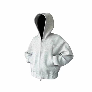 OEM ODM personalizado Puff impresión Sudadera con capucha Oversized Boxy recortada Zip up Streetwear Sudaderas con estilo personalizado bordado Sudadera con capucha vendedor - Product Image 4