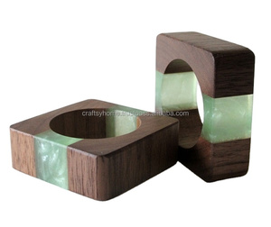 Offre Spéciale vaisselle en vrac résine bois porte-serviettes hôtel fête de mariage dîner bois ronds de serviette nouveau personnalisé - Product Image 5