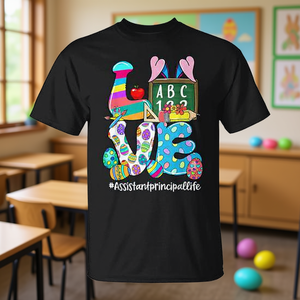 Camiseta LOVE Assistant Principal Life Easter con diseño de lápiz Apple para hombres y mujeres - Product Image 3