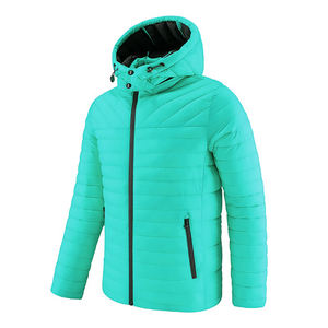 2025 hiver hommes Logo personnalisé haute qualité Polyester épais bouffant veste à capuche respirant imperméable chaud coton remplissage toile - Product Image 1