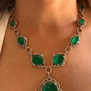 Emeral doublelet สร้อยคอเพชรโมอิสแบบเส้นเดียวสำหรับเด็กผู้หญิงชุดใส่ไปงานปาร์ตี้ - Product Image 1