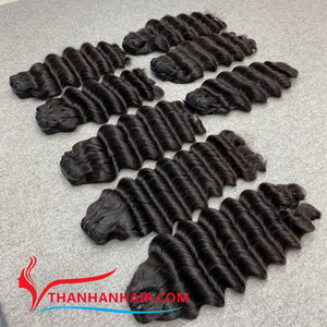 Venta al por mayor Extensiones de cabello Remy vietnamita Paquetes de cabello de onda profunda suelta Cabello de trama virgen crudo de alta calidad - Product Image 5