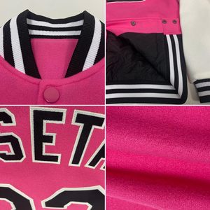 แจ็กเก็ตทีมโรงเรียนชั้นสูงแขนเสื้อหนังผสมขนสัตว์ปักลายตามสั่งผู้ผลิตตามสั่ง - Product Image 5