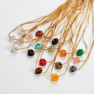 Collier en pierres précieuses en argent 925 avec grosses perles d'unakite - Collier de perles de 18 pouces - Colliers en gros - Product Image 2