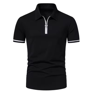 2025 vente en gros de haute qualité été nouveaux hommes fermeture éclair Polo à manches courtes Golf loisirs grande taille hommes T-shirt ZOHAN CRÉATIONS - Product Image 5
