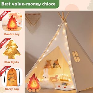 Tienda de Campaña Grande Tipo <span class=keywords><strong>Tipi</strong></span> para Niños para Juego en Interiores y Exteriores con Bolsa de Transporte - Product Image 4