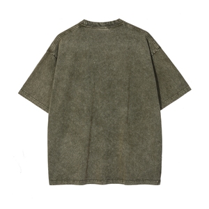 T-shirts unisexe vintage vierges en gros 100 % coton pour hommes, coupe oversize, jersey 220 g, lavés, écologiques, respirants et infroissables - Product Image 4