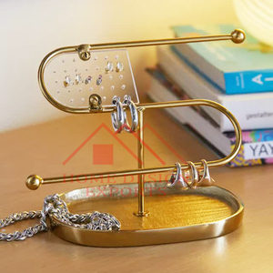 2025 organisateur de table or et argent fini métal bijoux support pour affichage or et bijoux artificiels - Product Image 2