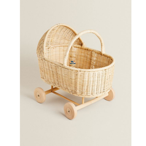 Cuna de mimbre para bebé, muebles de muñeca de mimbre Vintage, miniaturas, juguetes para bebés, silla para cochecito, cama, decoración del hogar hecha en Vietnam - Product Image 6