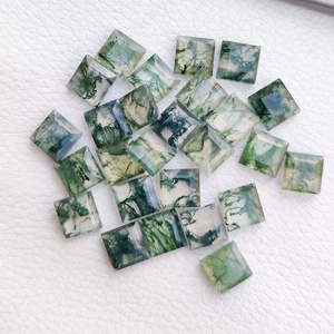 อัญมณีทรงเหลี่ยมแบนเรียบมอสอาเกตสีเขียวธรรมชาติขนาด7มม. ได้รับการรับรองคุณภาพที่ดีที่สุด - Product Image 4