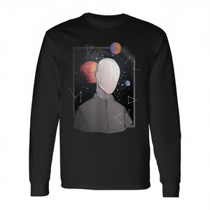 Camiseta de Manga Larga con Diseño Astral Espacial Cósmico del Hombre Sin Rostro Astronauta del Planeta para Hombre, Camiseta Promocional Espacial Cósmica - Product Image 2