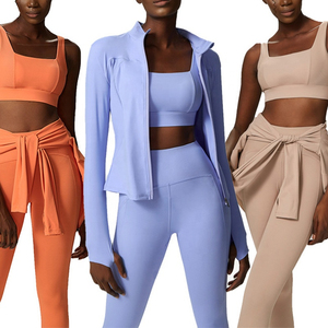 Vêtements de sport 3 pièces Ensemble de yoga grande taille Tenue de sport pour femmes Fitness Ensemble de vêtements de sport personnalisés Ensembles d'entraînement Gym Fitness - Product Image 2