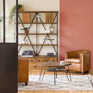 Marcel <b>metal</b> and mango wood <b>bookcase</b> - Product Image 3