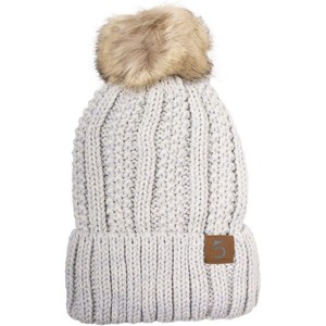 Bonnet en tricot acrylique pour femmes, hiver 100%, mode personnalisée, bonnet jacquard avec pompon en fourrure - Product Image 6