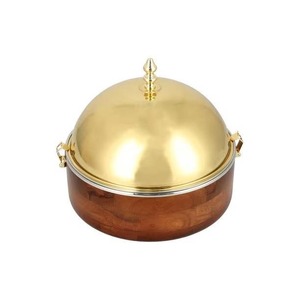 ชามไม้พร้อมฝาเหล็กอุ่นอาหารหม้อไฟทรงกลมอุปกรณ์บนโต๊ะอาหาร - Product Image 5
