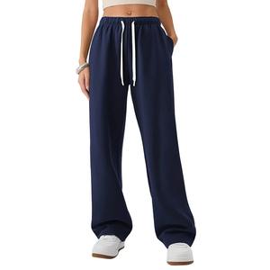 Pantalon de survêtement personnalisé solide pour femmes, leggings de jogging d'été coupe ample avec jambe large pour l'entraînement Streetwear - Product Image 2