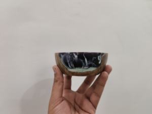 Bol de service en résine époxy et bois, design haut de gamme, fabriqué à la main en Inde, vaisselle, quantité en gros, prix abordable, bonne qualité - Product Image 3