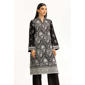 Conjunto de 2 Piezas de Blusa y Pantalones Bordados en Tela Negra para Mujer, Primavera/Verano - Product Image 4