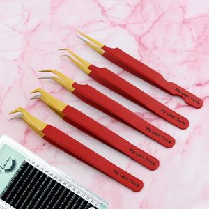 Pince à épiler en gros de haute qualité pour cils 45 90 degrés en forme de L pointe en fibre Logo personnalisé fabricant Extension de cils pince à épiler - Product Image 2